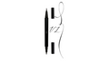 Dual Precision Felt-Tip Eyeliner, a black double-ended pen shown with its cap off – Victoria London