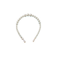 Faux pearl slim headband with graduated cream pearls that grow larger toward the crown – Victoria London
