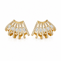 Gold marquise and pavé crystal fan ear cuffs with radiating gold-tone claws – Victoria London