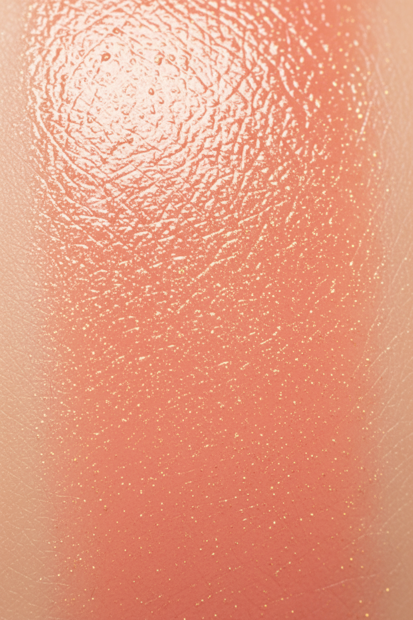 Close-up texture swatch of Luxury Cream Lipstick in a peachy nude shade – Victoria London
