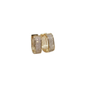 Pavé gold rectangular huggie hoop earrings encrusted with micro-pavé stones – Victoria London