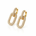The Modern Hardware Crystal Link Earrings, two interlocking gold-tone links set with pavé crystals – Victoria London