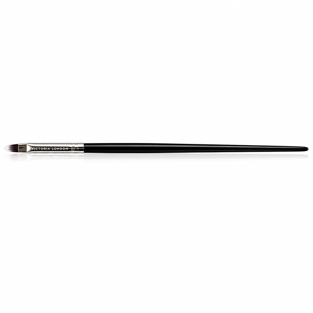 The Ultra Precision Definer Brush with fine tapered head, silver ferrule and slim black handle – Victoria London